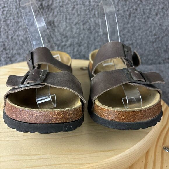 Leibmann Two Strap Sandals Womens 10 Mens 8 Leather Cork Sole Shoe German Made - Picture 2 of 10